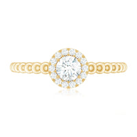 Certified Real Diamond Promise Ring with Bubble Shank