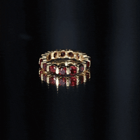 Natural Bar Set Garnet Eternity Ring for Anniversary