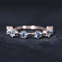 Natural Certified Aquamarine Promise Ring For Her