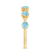Natural Certified Aquamarine Promise Ring For Her