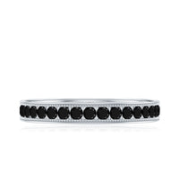 Black Onyx Wedding Band with Milgrain Detailing