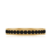 Black Onyx Wedding Band with Milgrain Detailing