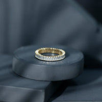 Baguette Cut Moissanite Eternity Ring in Shared Prong Setting