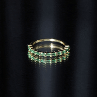 Baguette Cut Lab Grown Emerald Stackable Ring