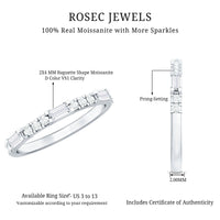 Baguette Moissanite Minimalist Stackable Eternity Ring