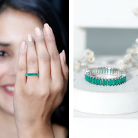 Lab Grown Emerald Baguette Eternity Band