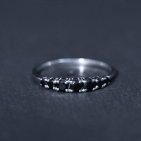 Round Cut Graduated Black Onyx Half Eternity Ring