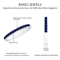 Natural Blue Sapphire Half Eternity Ring in Channel Set