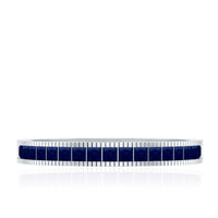 Natural Blue Sapphire Half Eternity Ring in Channel Set