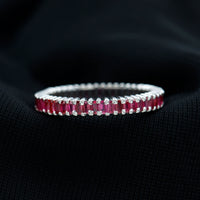 Real Baguette Ruby Full Eternity Ring for Women