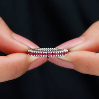 Real Baguette Ruby Full Eternity Ring for Women