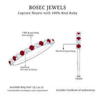 Natural Ruby Diamond Stackable Eternity Ring