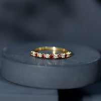 Natural Ruby Diamond Stackable Eternity Ring