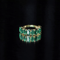 Certified Lab Grown Emerald Wedding Anniversary Band