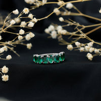 Certified Lab Grown Emerald Wedding Anniversary Band