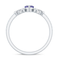 Real Marquise Tanzanite Diamond Engagement Ring with Celtic Knot