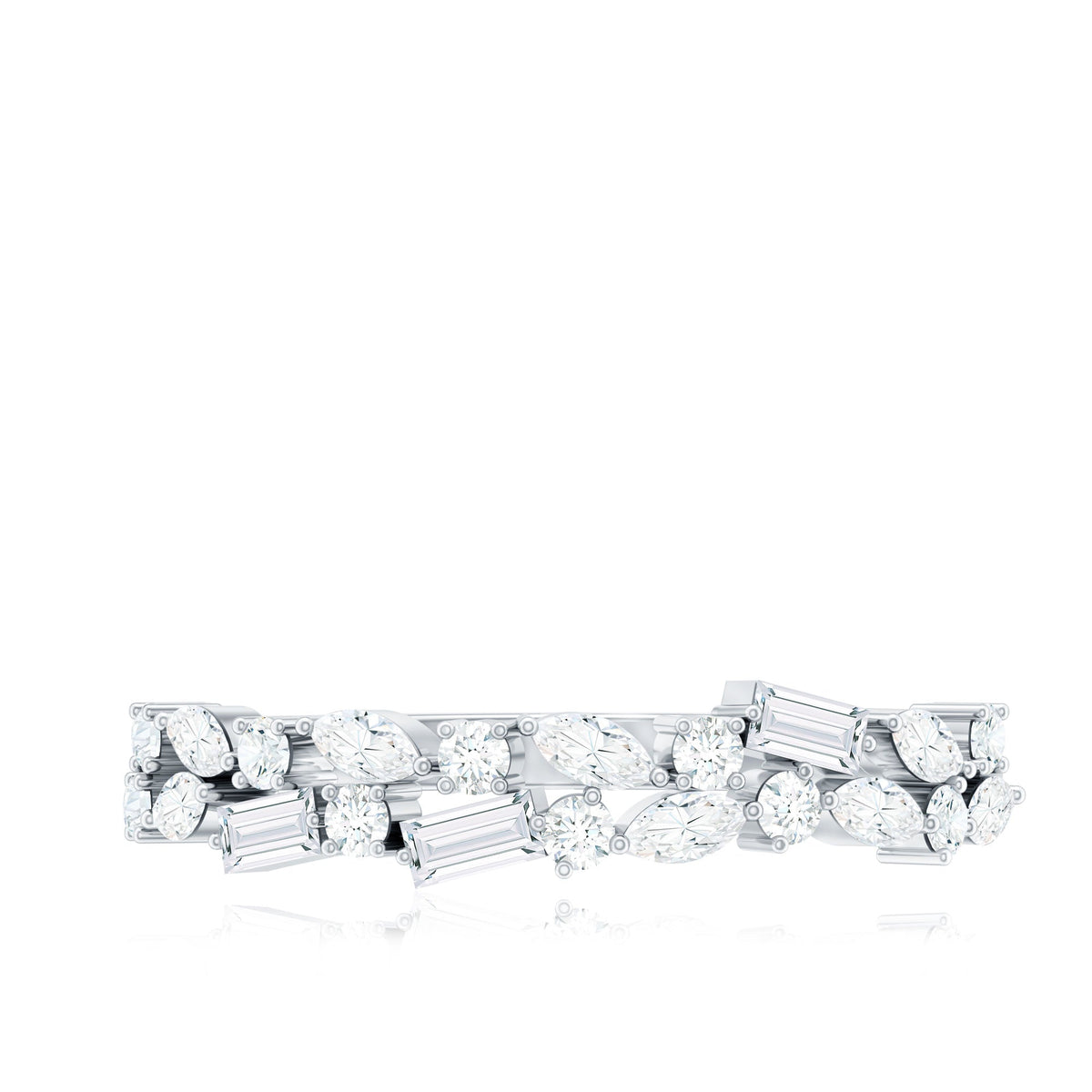Unique Moissanite Half Eternity Band Ring for Women