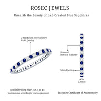 Certified Lab Grown Blue Sapphire Eternity Ring with Diamond