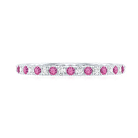 Pink Tourmaline and Diamond Stackable Ring