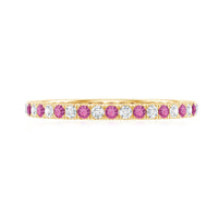 Pink Tourmaline and Diamond Stackable Ring