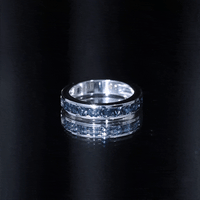 Natural London Blue Topaz Channel Set Eternity Band