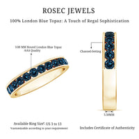 Natural London Blue Topaz Channel Set Eternity Band
