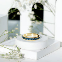 Natural London Blue Topaz Channel Set Eternity Band