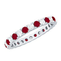 Natural Ruby Eternity Ring with Diamond for Women