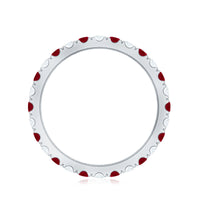 Natural Ruby Eternity Ring with Diamond for Women