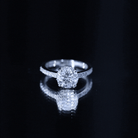 2 Carat Round Cut Moissanite Engagement Ring in 4 Prong Setting
