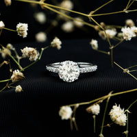 2 Carat Round Cut Moissanite Engagement Ring in 4 Prong Setting