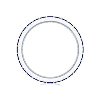 Baguette Cut Lab Grown Blue Sapphire and Moissanite Wedding Band