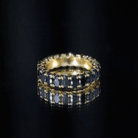 Oval Shaped Black Onyx Wedding Band for Women