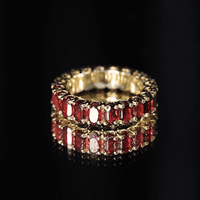 Certified Natural Oval Garnet Eternity Ring for Wedding
