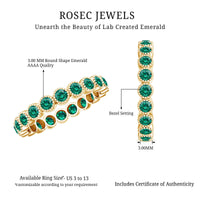 Certified Lab Created Emerald Full Eternity Band Ring in Bezel Setting