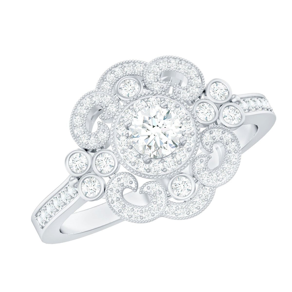 Vintage Looking Diamond Engagement Ring for Women