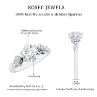 Brilliant Cut Moissanite Rose Engagement Ring For Women