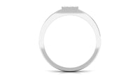 Certified Real Diamond Mens Engagement Band with Black Enamel