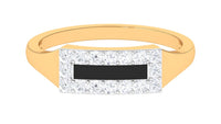 Natural Mens Diamond Band Ring with Black Enamel