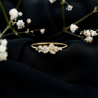 Illusion Set Round Diamond Cluster Engagement Ring