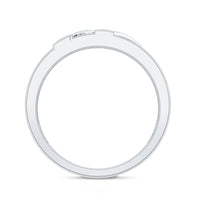 Natural Mens Diamond Wedding Band with Black Enamel