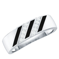 Certified Diamond Enamel Wedding Band
