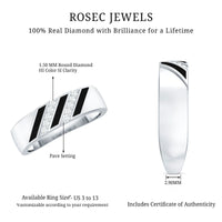 Certified Diamond Enamel Wedding Band