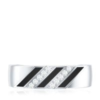 Certified Diamond Enamel Wedding Band