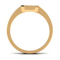 Certified Natural Diamond Mens Engagement Ring with Black Enamel