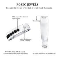 Certified Lab Grown Black and White Diamond Wedding Band