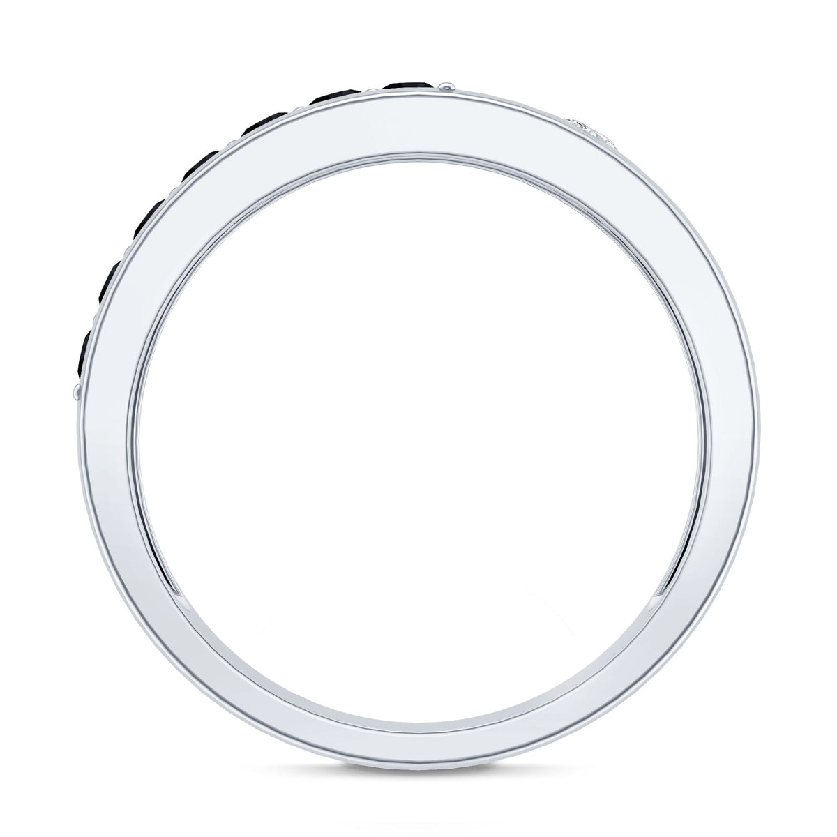 Certified Lab Grown Black and White Diamond Wedding Band