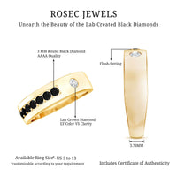 Certified Lab Grown Black and White Diamond Wedding Band