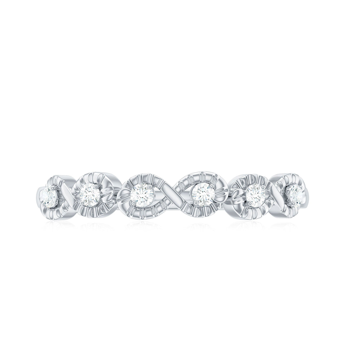 Real Diamond Half Eternity Infinity Ring