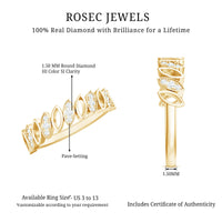 Natural Diamond Marquise Half Eternity Ring for Women